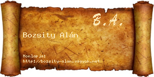 Bozsity Alán névjegykártya